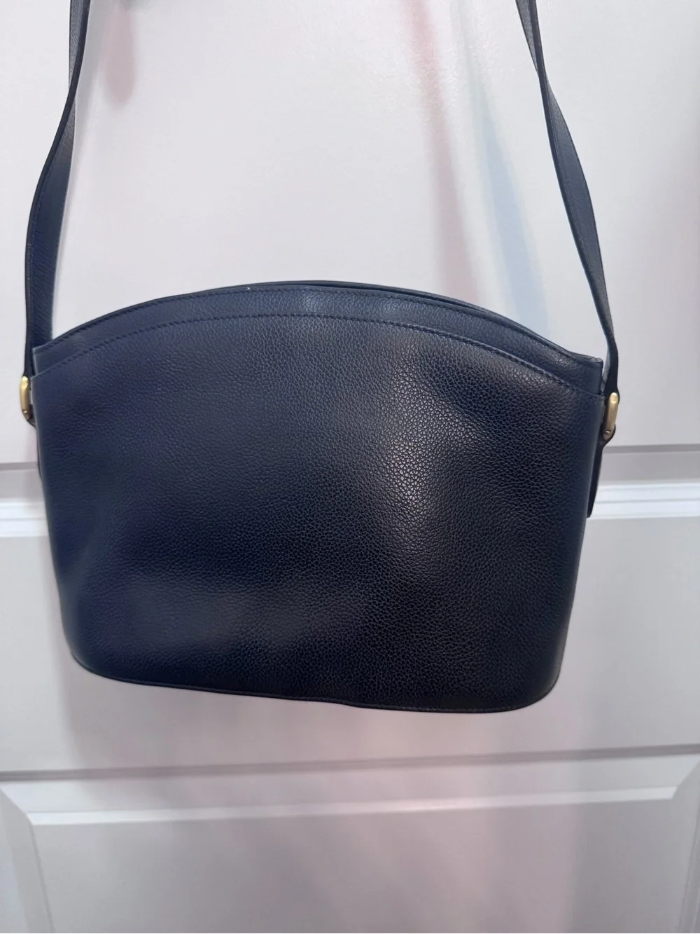 Coach Blue Leather Crossbody with Gold Hardware